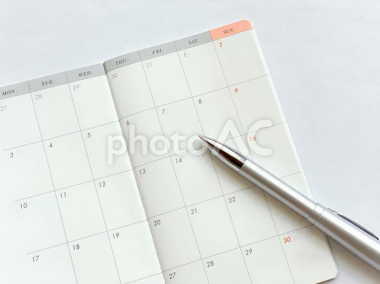 スケジュール帳（年月表示なし） スケジュール帳,カレンダー,イベントの写真素材