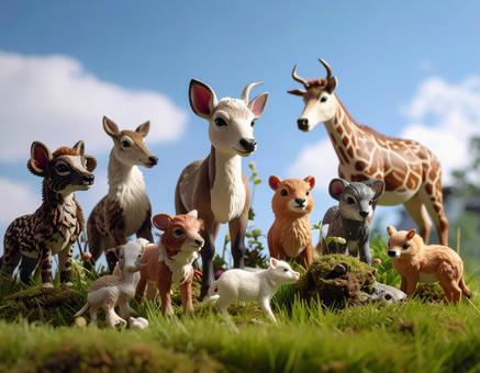 ミニチュア かわいい動物の人形 ミニチュア かわいい動物の人形の写真