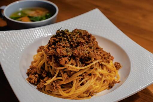 ミートソーススパゲッティの夕食 夕食,パスタ,スパゲッティの写真素材