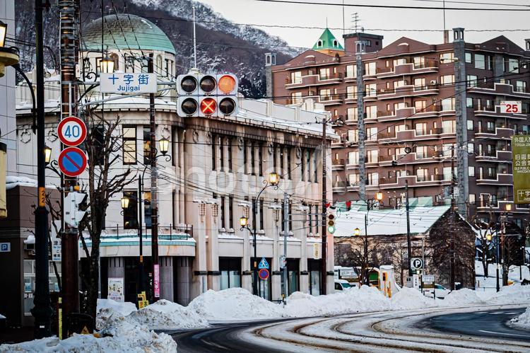 函館の冬の町並み 函館,函館市,函館山の写真素材