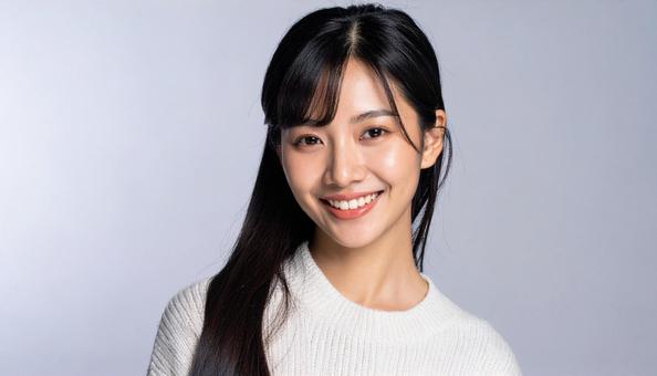 カットモデル笑顔の女性 カットモデル笑顔の女性の写真