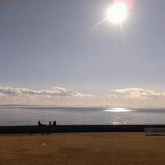海の夕暮れ 海,夕日,砂浜の写真素材
