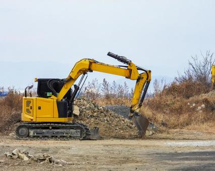 Excavator at a construction site, JPG Excavator at a construction site, JPG