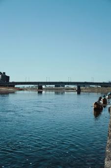 川と橋 川,河,一級河川の写真素材
