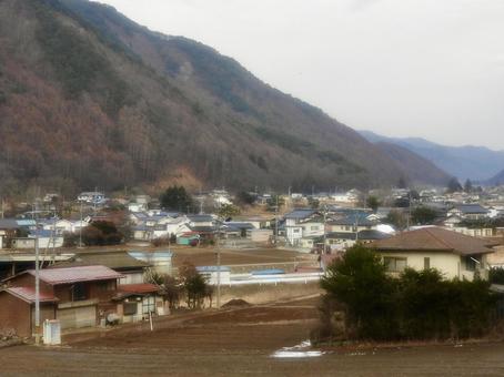 小海線から眺める長野県川上村の田園風景 川上村,南佐久郡,田園風景の写真素材