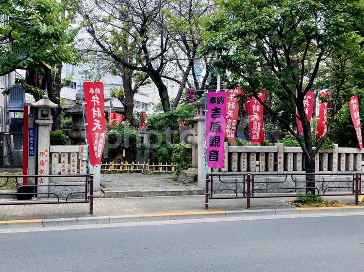 東京風景・吉原神社 吉原神社,吉原観音,神様の写真素材