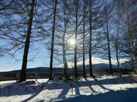 冬の空 冬の空,冬の景色,八ヶ岳の写真素材
