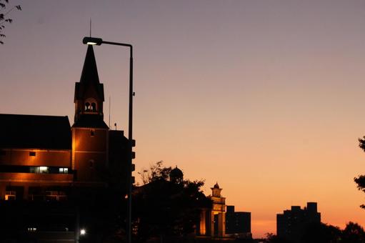 夕焼けの街並み 夕焼け,夕暮れ,夕日の写真素材