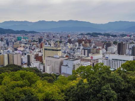 【愛媛県】松山市・松山城からの眺望 松山城,愛媛県,四国の写真素材