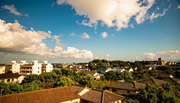 ベランダから見える住宅街 ベランダから見える住宅街の写真