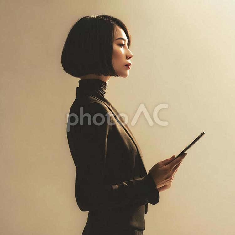 シャープな印象の女性CEOのポートレート 女性,アジア人,ビジネスの写真素材
