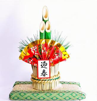 門松onタタミ 正月,門松,迎春の写真素材
