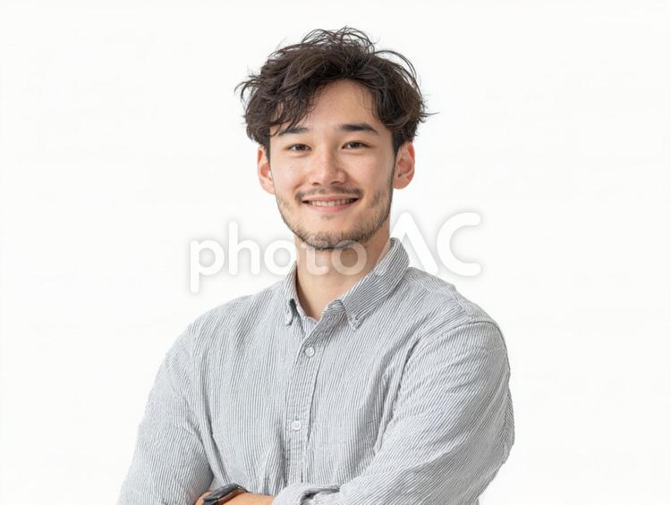ワイシャツを着た微笑む男性 男性,人物,さわやかの写真素材
