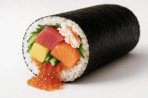 海鮮太巻き寿司 いくら溢れる豪華巻き 海鮮太巻き寿司 いくら溢れる豪華巻きの写真