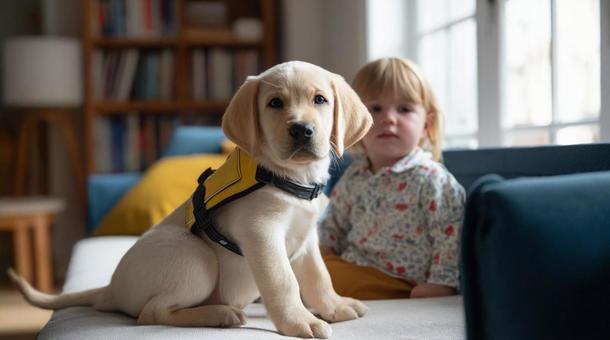 子供と子犬の暮らし・ラブラドール 子供と子犬の暮らし・ラブラドールの写真