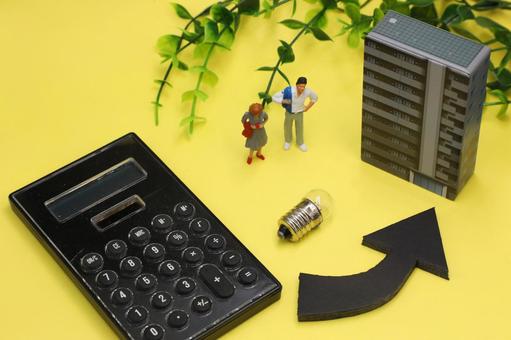 値上がりする電気代のイメージ 電気代,電気,豆電球の写真素材