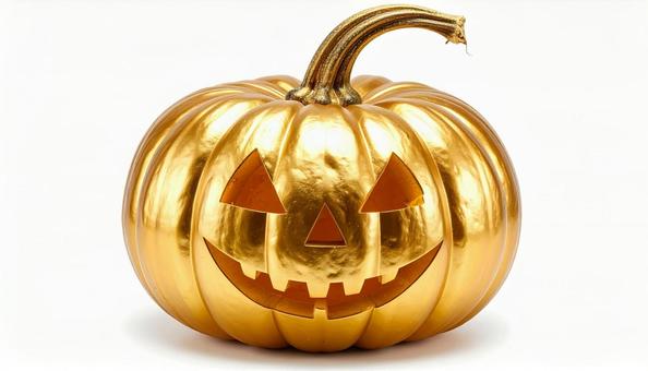 ゴールドメタリックなジャック・ランタンの写真
