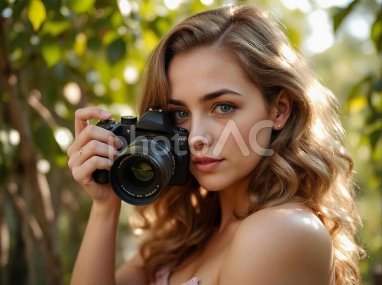 女性　. カメラ女子,モデル,女性の写真素材