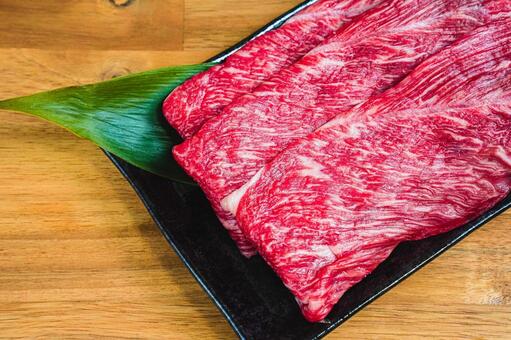 神戸牛の肩肉スライス 神戸牛,肩肉スライス,すき焼き用の写真素材