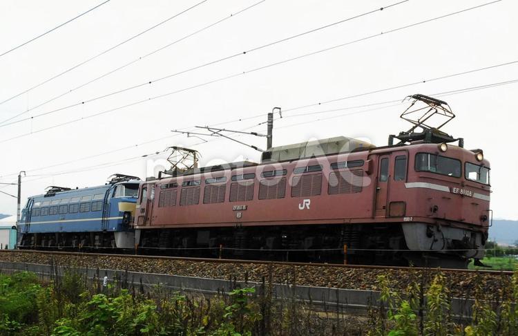 EF81 EF66 北陸本線 EF81 EF66 北陸本線 電気機関車,鉄道,旅行の写真素材