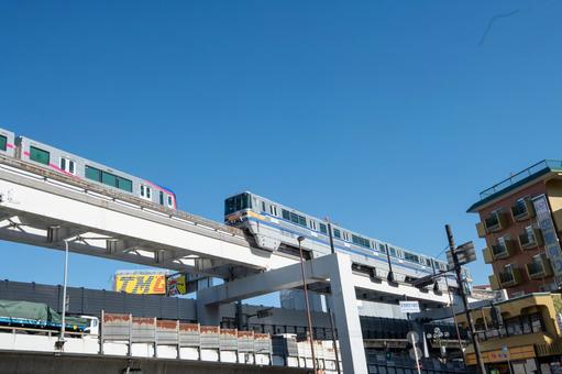 大阪モノレール/南茨木駅付近にて 大阪モノレール/南茨木駅付近にて 大阪モノレール,南茨木,上り下りの写真素材