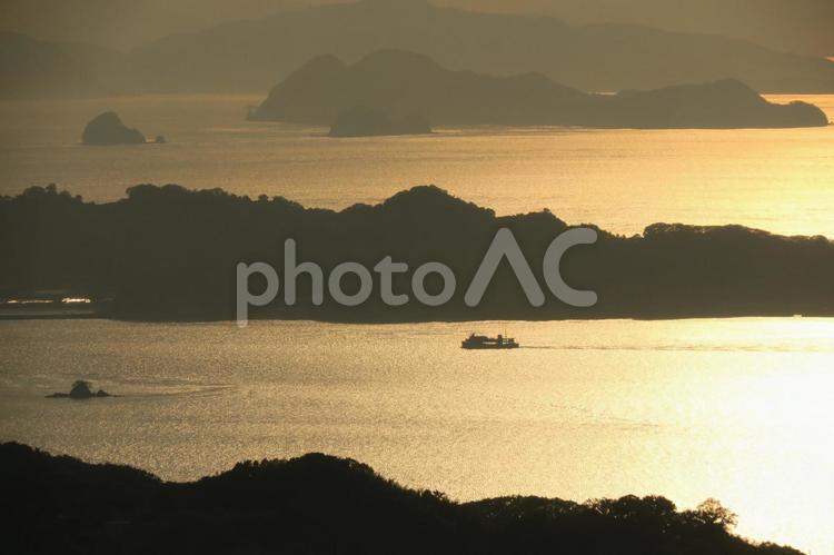瀬戸の夕暮れ 日暮れ,暁,浜の写真素材