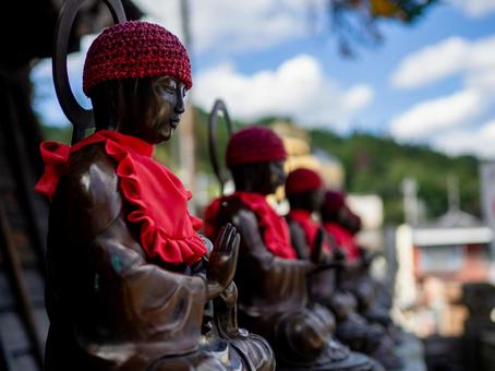 常楽寺のお地蔵様 寺,地蔵,鐘の写真素材
