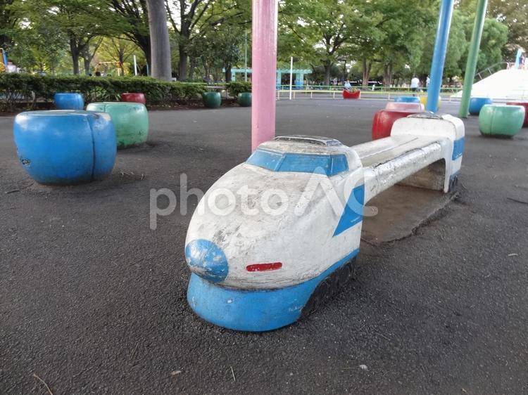 公園の古い遊具　新幹線 遊具,公園,新幹線の写真素材