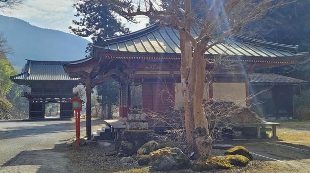 坂東33観音 17番 満願寺 薬師堂と門 坂東33観音 17番 満願寺 薬師堂と門 満願寺,出流山,薬師堂の写真素材