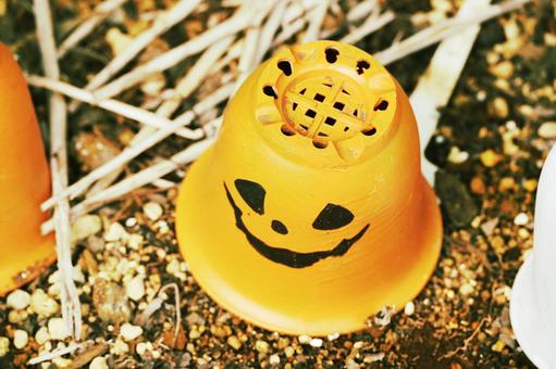 ハロウィンのカボチャの植木鉢 ハロウィンのカボチャの植木鉢 ハロウィン,カボチャ,ジャックオーランタンの写真素材