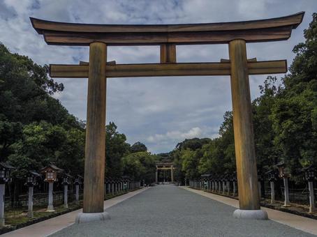 【奈良県】橿原市・橿原神宮 橿原神宮,寺社仏閣,鳥居の写真素材