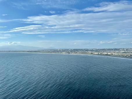 江ノ島から一望する壮大な湘南海岸 江ノ島から一望する壮大な湘南海岸 江ノ島,湘南,海の写真素材