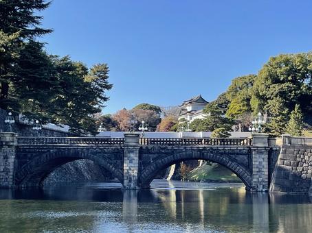 皇居正門石橋 皇居正門石橋,眼鏡橋,アーチ石橋の写真素材