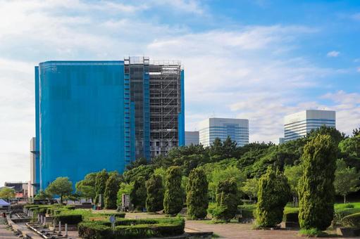 高層ビルの工事現場 工事,ビル工事,工事現場の写真素材