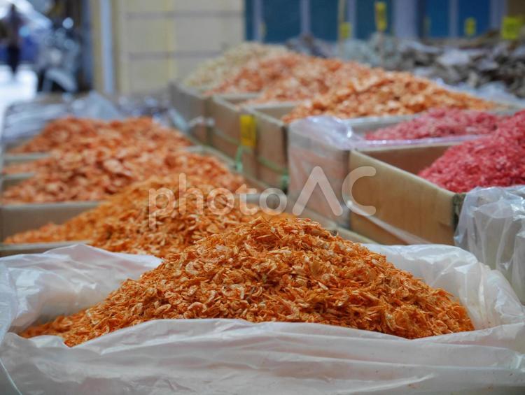 タイ　エビ　干物　食べ物　バンコク おすすめ,すごい,アジアの写真素材