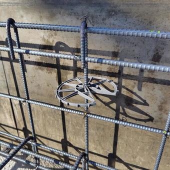 Photo, rebar, reinforcement, reinforced concrete foundation, 