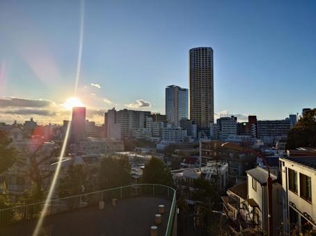 光 夕日,たそがれ,空の写真素材