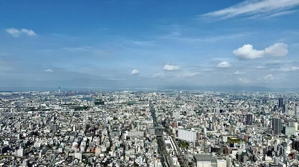 あべのハルカスの屋上階からの風景 あべのハルカス,大阪,都市の写真素材