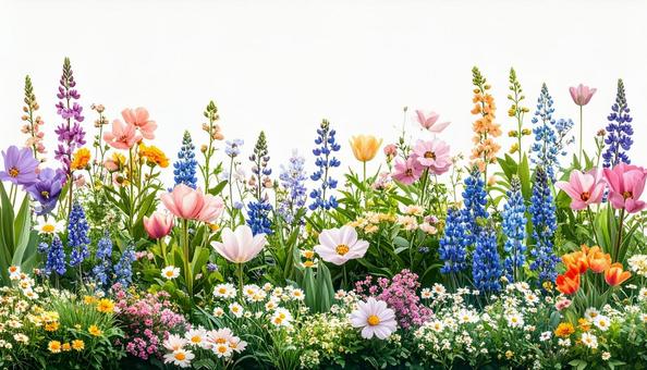 水彩画風で幻想的な花々 水彩画風で幻想的な花々の写真