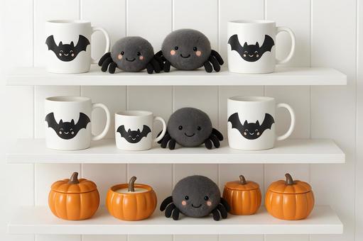 棚のハロウィン雑貨 棚のハロウィン雑貨の写真