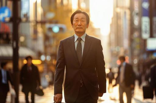 街を歩くサラリーマン 街を歩くサラリーマンの写真