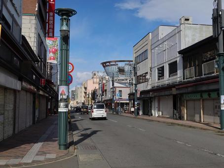 県道260号線 土手町 中三デパート付近 県道260号線,土手町,中三デパートの写真素材