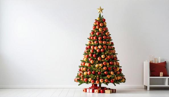 林檎のクリスマスツリー 林檎のクリスマスツリーの写真