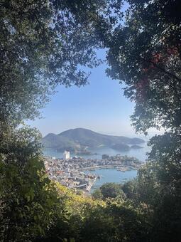 後山から臨む鞆の浦 鞆の浦,海街,自然の写真素材