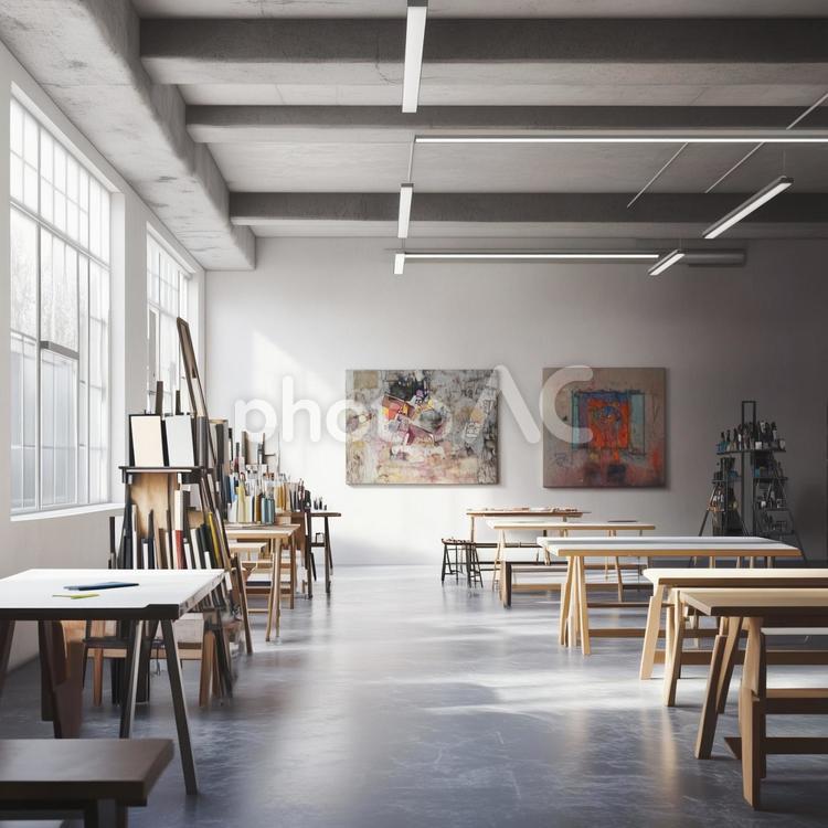 アートスクール 建物,学校,美術室の写真素材