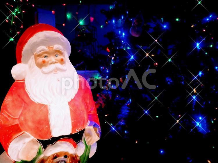 クリスマス素材＿サンタのイルミネーション イルミネーション,クリスマス,サンタの写真素材