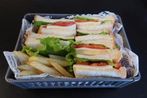サンドイッチのランチボックス サンドイッチのランチボックス 弁当,ランチ,お昼の写真素材