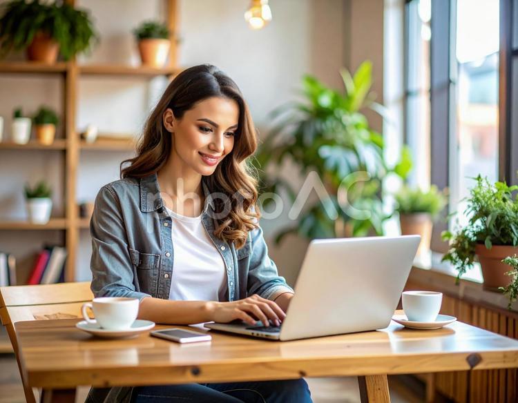 在宅ワーク ビジネス,商談,転職の写真素材