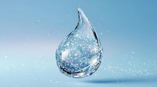 透明な雫がきらめく美容イメージの写真