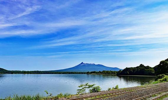 北海道大沼公園 北海道大沼公園 大沼公園,大沼国定公園,湖の写真素材